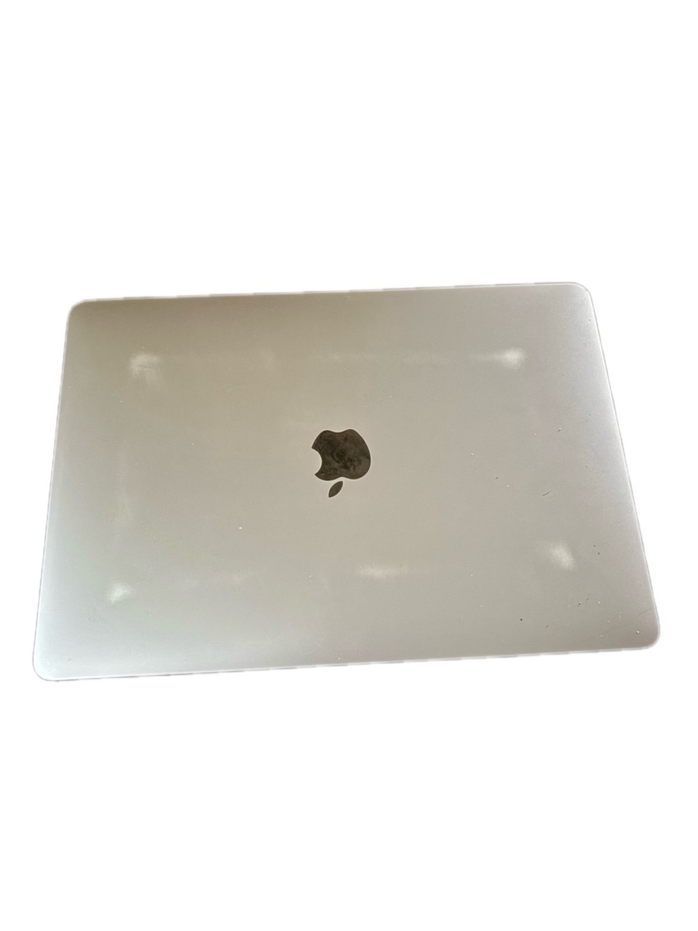 Apple Silver MacBook Top-View with Centered Logo